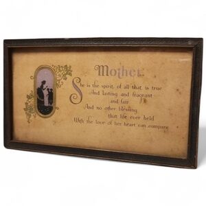 Vintage Framed “Mother” Framed Poem – Silhouette Art